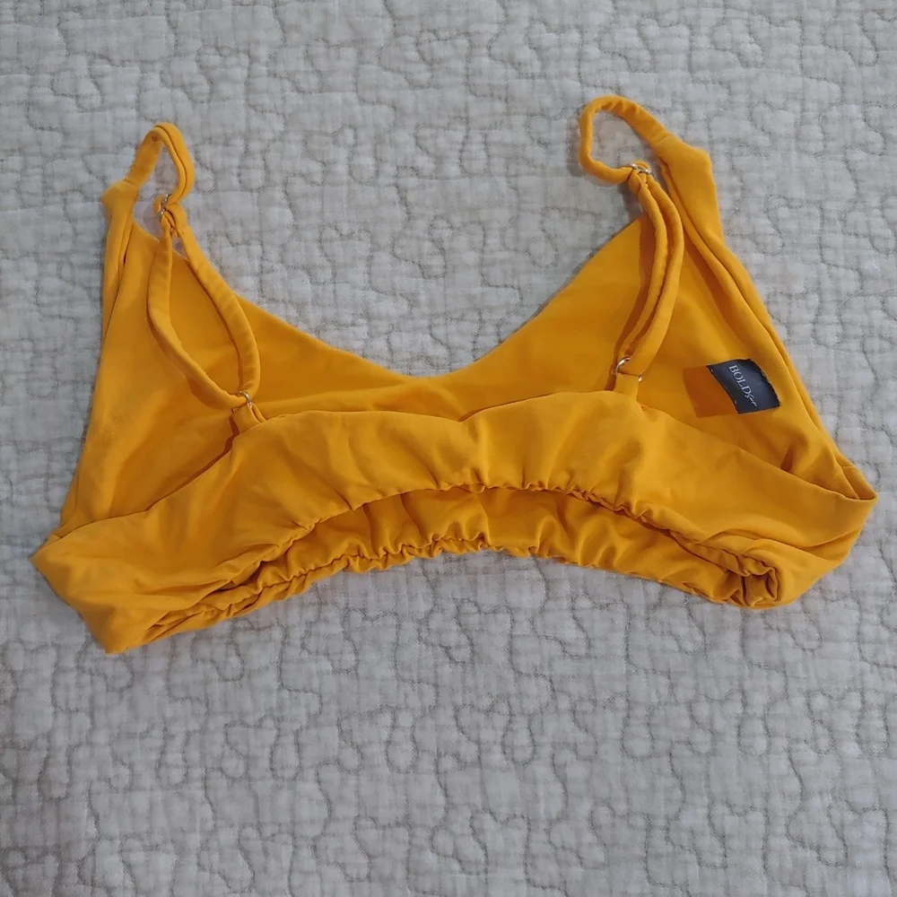 Bold Swim Bralette Bikini, Women's Size Small, Neon Orange